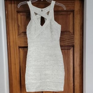 Emerald Sundae Cream Crisscross Mini Dress